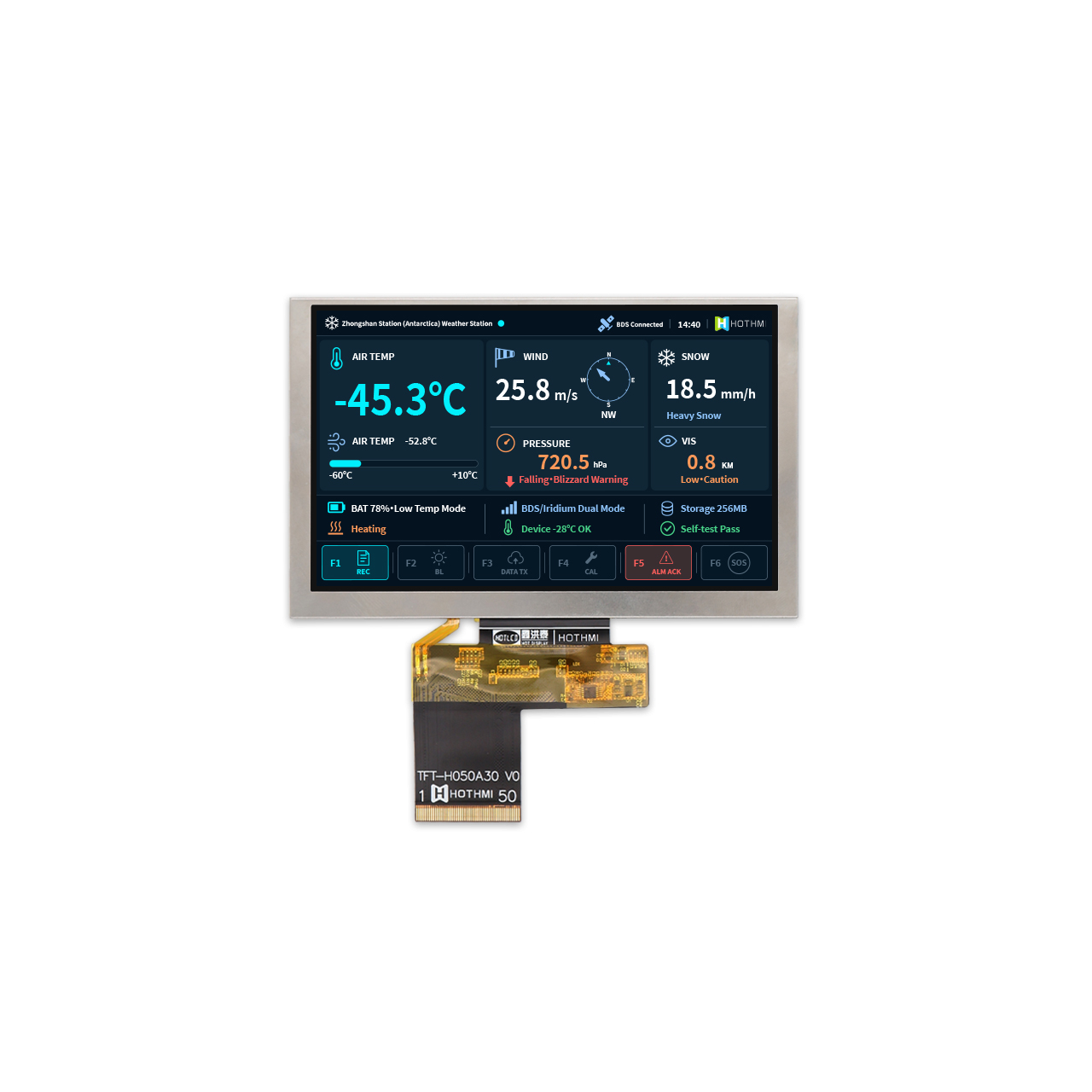 5.0-inch Ultra-high brightness Display 800x480 TFT LCD For Outdoor Instrument