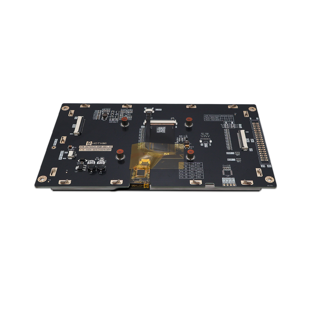 7-inch TFT LCD Display With Driver Board 1024x600 Capacitive Touchscreen Display