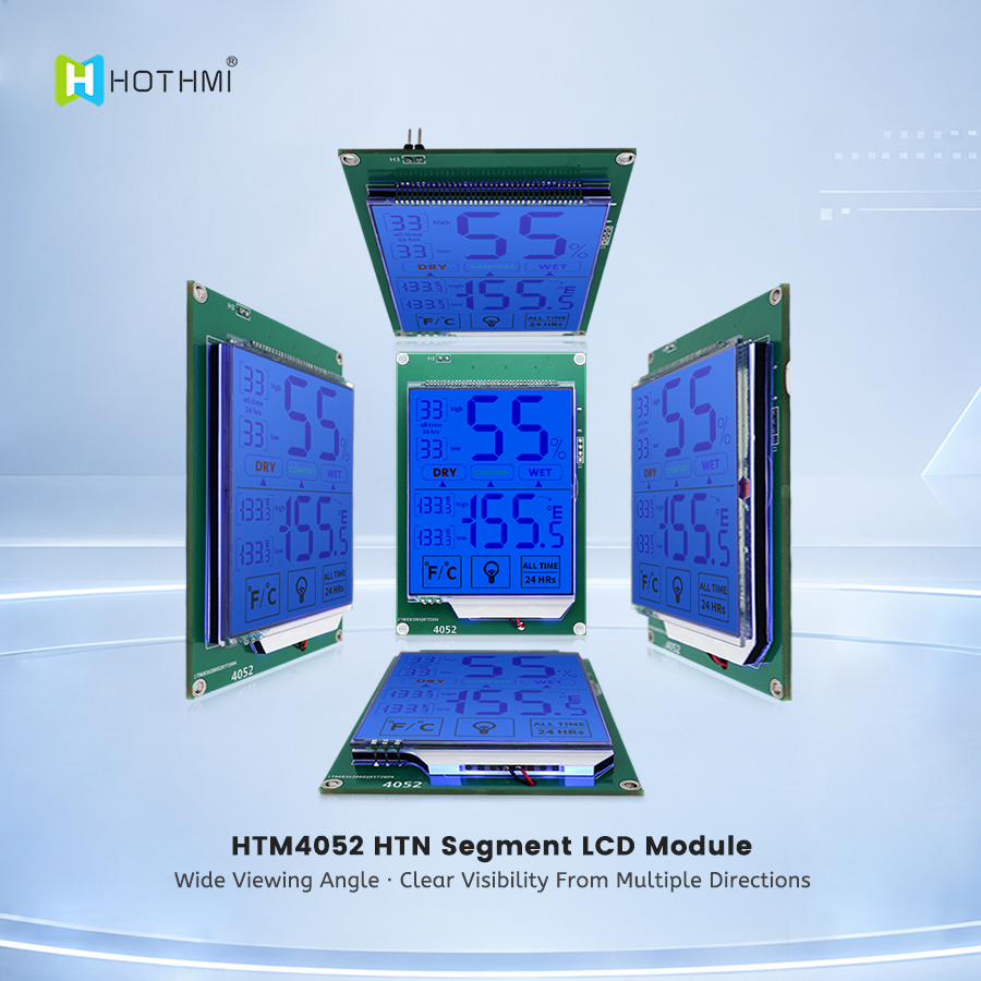 Custom HTN LCD Transflective Segment Display With Backlight