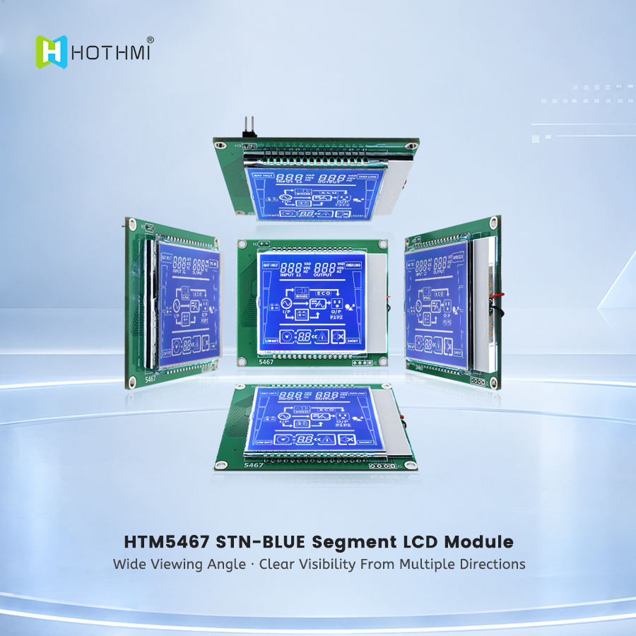 Custom LCD Display Segment Panel STN-Blue Background White Backlight
