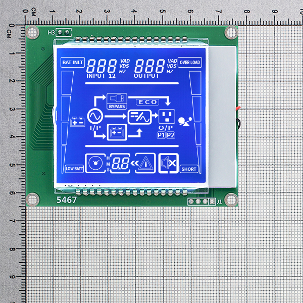 Custom LCD Display Segment Panel STN-Blue Background White Backlight
