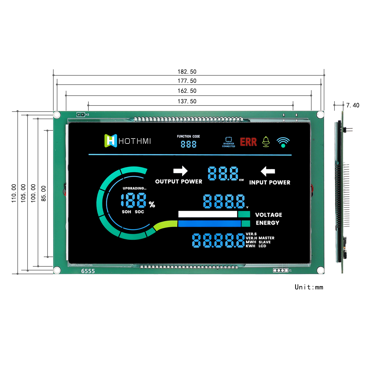 Custom VA LCD Dispplay For Industrial Control